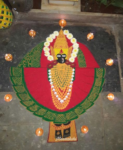 Mahalaxmi Rangoli, Welcome Rangoli, Indian Baby Shower Decorations, Kalash Decoration, Very Easy Rangoli Designs, Saree Painting Designs, Rangoli Designs Simple Diwali, Easy Rangoli Designs Diwali, Rangoli Side Designs