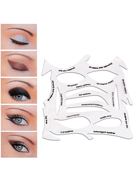 Shop Quick Make-up Eyeliner Stencil online. SheIn offers Quick Make-up Eyeliner Stencil & more to fit your fashionable needs. Eyeshadow Stencil, Cat Eyeliner Stencil, Winged Eyeliner Tricks, White Eye Makeup, Eye Stencil, Eye Makeup Stencil, Makeup Stencils, Eyeliner Designs, Eyeliner Stencil