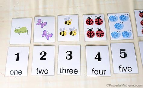 Match & Count Cards 1-10 (Free Printable) Number Cards Printable, Kids Learning Numbers, Free Printable Numbers, Early Learning Activities, Counting Cards, Numbers For Kids, Numbers Preschool, Printable Flash Cards, Printable Numbers