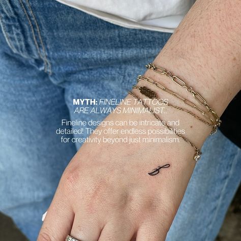 Need more info on fineline tattooing?✨We get it! Here are some myths debunked to help you decide on that tattoo you’ve been wanting: 1️⃣ Myth: Tattoos are permanent. Truth: Although tattoos are usually permanent, there are methods such as laser or saline removal that can help eliminate them. 2️⃣ Myth: Fineline tattoos are always minimalist. Truth: Fineline designs can be intricate and detailed! They offer endless possibilities for creativity beyond just minimalism. 3️⃣ Myth: Fineline tatt... Fineline Tattoos, Tattoo You, Endless Possibilities, Tattoos, Instagram, Design