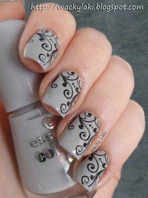 Nagel Stamping, Grey Nail Designs, Gray Nails, Nails Polish, Stamping Nail Art, Trendy Nail Design, Popular Nails, Fancy Nails, Nail Stamping