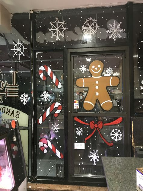 Paint Windows For Christmas, Easy Christmas Window Painting, Christmas Paintings On Windows, Christmas Window Painting Easy, Christmas Window Painting Ideas, Christmas Graphics Free, Window Painting Ideas, Winter Window Display, Painted Window Art