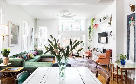 Biggest Challenge: Curating the art Cactus Indoor, Lots Of Plants, Bohemian Living Rooms, Bohemian Living, Home Design Decor, A Living Room, Home Fashion, Design Interior, Interior Spaces