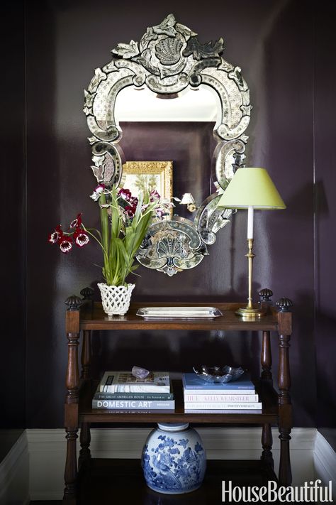 Antique Mirror Ashley Whittaker, Window Seat Nook, Millbrook Ny, Round Tufted Ottoman, Venetian Mirror, Designer Profile, Tufted Arm Chair, Country Retreat, Tufted Ottoman