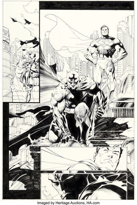 Jim Lee and Scott Williams Batman #612 Story Page 21 "Hush Chapter | Lot #92132 | Heritage Auctions Jim Lee Batman Hush, Jim Lee Comic Pages, Jim Lee Batman, Jim Lee Art, Comic Pages, Batman Hush, Jim Lee, Comic Page, Kids Art