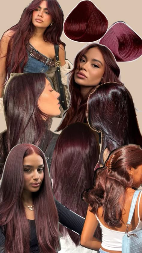 Cola Red Hair, Cherry Cola Red Hair, Types Of Brown Hair, Race Day Hair, Hair Color Cherry Coke, Cherry Brown Hair, Cherry Cola Hair Color, Black Cherry Hair, Red Hair Makeup