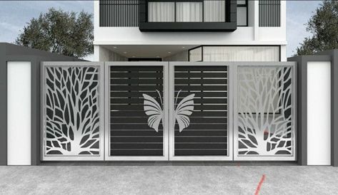 Modern Iron Gate Designs, Modern Front Gate Design, New Gate Design, Compound Gate, Latest Main Gate Designs, Latest Gate Design, Modern Steel Gate Design, Modern Main Gate Designs, Main Gate Designs