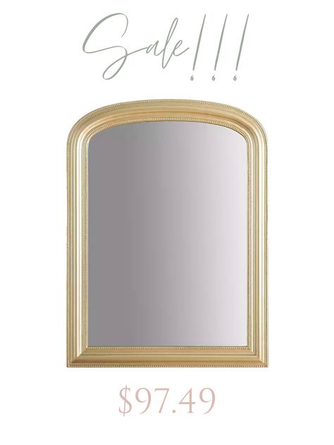 French Mirror Bathroom, Arched Mirror Bathroom, Gold Mirror Vintage, Louis Mirror, Living Room Wall Mirror, Delta Champagne Bronze, Room Wall Mirror, Gold Arch Mirror, Bathroom Powder Room