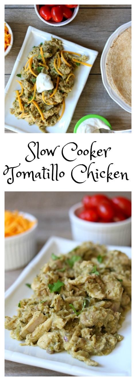 Slow Cooker Tomatillo Chicken Filling: tender, moist pieces of shredded chicken with an almost creamy (but healthy) sauce that is… Enchiladas Burritos, Tomatillo Chicken, Tomatillo Recipes, Healthy Sauce, Coconut Dessert, Brownie Desserts, Slow Cooked Meals, Slow Cooker Recipes Healthy, Crockpot Dishes