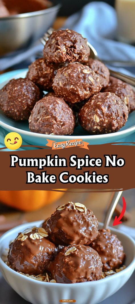 Whip up these Pumpkin Spice No Bake Cookies in a flash. With no oven needed, they blend the quintessential fall flavors with the ease of preparation—ideal for a quick, satisfying treat. #NoBakeCookies #PumpkinSpice #QuickDessert Pumpkin Spice No Bake Cookies, Pumpkin No Bake, Pumpkin No Bake Cookies, No Bake Cookies Recipe, Pumpkin Spice Blend, Chicken Cake, Family Desserts, Dessert Spread, Baking Recipes Cookies