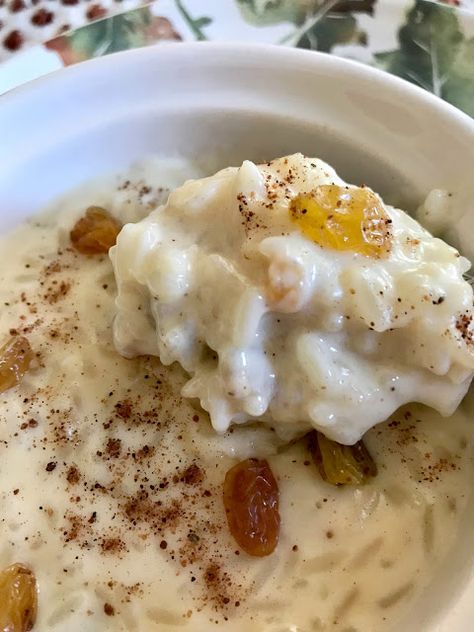 Estelle's: CREAMY STOVETOP RICE PUDDING Rice Pudding Recipe Stove Top, Rice Custard Pudding Recipe, Stovetop Rice Pudding, Stove Top Rice, Stovetop Rice, Rice Custard, Creamiest Rice Pudding Recipe, Rice Pudding Recipe Easy, Cooked Rice Recipes