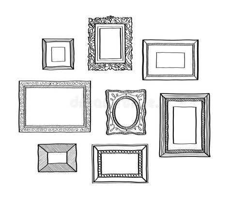 Cute Photo Frames, Chalk Wall, Doodle Frame, Doodle Frames, School Murals, Vintage Photo Frames, Drawing Frames, Photo Frame Design, Doodle Style