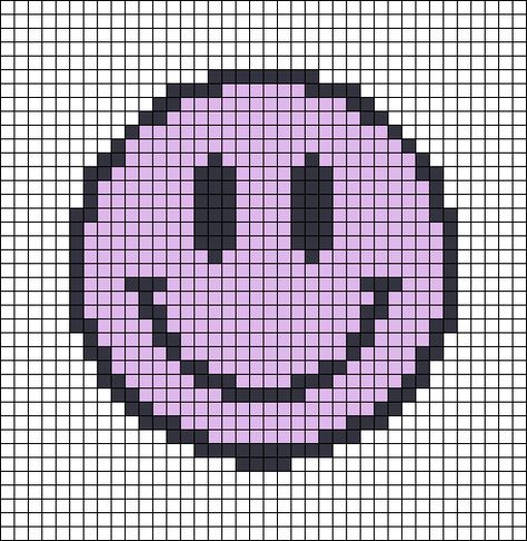 Alpha pattern #130092 variation #319312 | BraceletBook Smiley Face Knitting Pattern, Smile Alpha Pattern, Smiley Face Cross Stitch, Smiley Face Alpha Pattern, Smiley Face Aesthetic, Grid Patterns, Pixel Crochet, Face Aesthetic, Crochet Tapestry