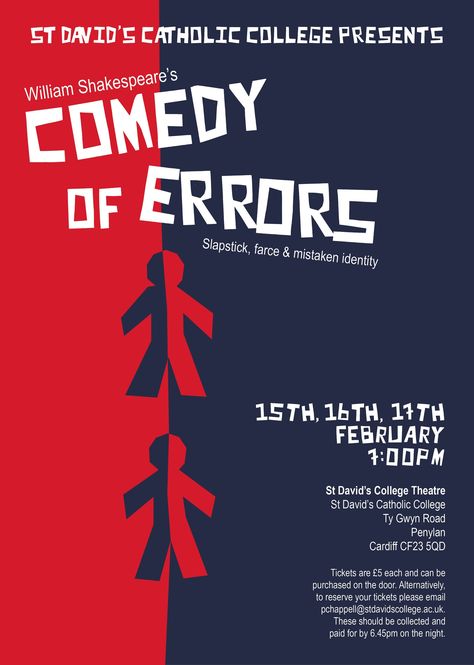 Comedy Of Errors Poster, Shakespeare Posters, College Presents, Comedy Of Errors, The Comedy Of Errors, William Shakespeare, Google Search