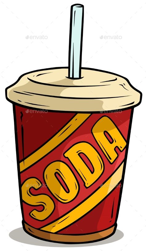 Soda Cup Drawing, Soda Drawing, Drink Cup Design, Soda Cartoon, Drinks Cartoon, Drinks Drawing, Drink Cartoon, Drink Drawing, Cartoon Drink