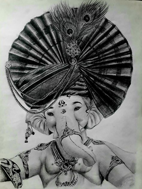 Ganapati Bappa Sketch, Ganpati Bappa Black And White, Ganpati Bappa Wallpapers Black And White, Ganpati Hd Wallpaper, Ganpati Bappa Sketch, Bappa Sketch, Ganpati Tattoo, Holi Painting, Ganesha Art Illustration