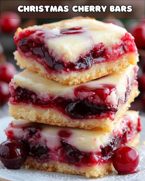 Festive Christmas Cherry Bars: A Sweet Holiday Treat – Foodyhealthylife Cherry Bars Recipe, Christmas Bars, Italian Drunken Noodles, Sour Cherry Pie, Chilli Chicken Recipe, Cherry Bars, Cherry Filling, Ham And Bean Soup, Best Soup Recipes