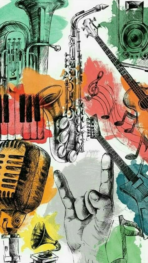 Music Art Wallpaper, Wallpaper Guitar, Guitar Wallpaper, Music Graffiti, Arte Jazz, Iphone Wallpaper Inspirational, Watercolor Wallpaper Iphone, Iphone Wallpaper Glitter, Music Drawings