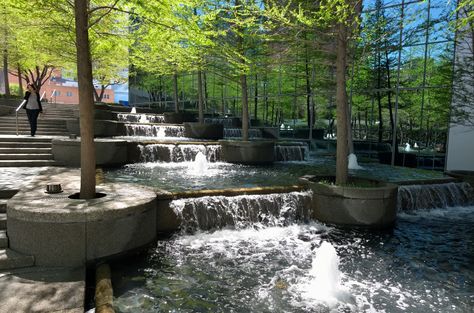 Dallas Arts District - SkyscraperPage Forum Park Water Feature, Waterscape Design, Water Cascade, Waterfalls Backyard, City Photos, Urban Park, Community Park, Arts District, Water Design