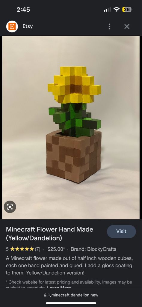 Random Recipes, Wooden Cubes, Wooden Blocks, Flower Making, Making Out, Minecraft, Hand Painted, Flowers