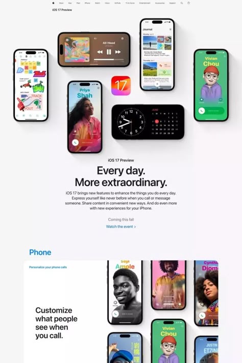 iOS 18 Preview - Apple on Land-book - get inspired by landing design and more Movie Tracker, Visual Learner, Case Presentation, Landing Page Inspiration, Portfolio Resume, Ios 17, Mobile Interface, Ppt Design, Webpage Design