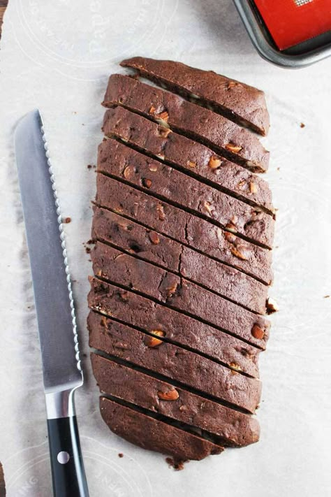 Chocolate almond biscotti are easy and fun to make. Drizzle with chocolate or leave them plain for dunking in your coffee.