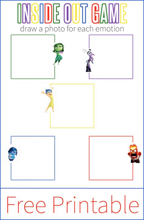 Inside Out Emotions Game #ad #InsideOutMovieNight Inside Out Social Emotional Activities, Inside Out Feelings Activities, Inside Out Feelings Chart, Inside Out Movie Activities, Inside Out Worksheets, Inside Out Crafts, Inside Out Feelings, Inside Out Games, Emotions Game