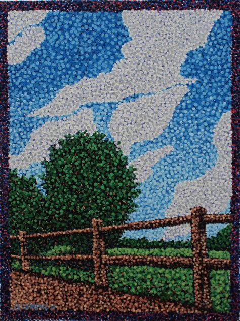 Pointillism No. 22 Field 3 Oil on wood panel 9x12" 2011 Pointalism Art, Pour Painting Techniques, Canvas Art Painting Acrylic, Creative Arts Therapy, Acrylic Painting Ideas, Flow Painting, Art Nouveau Floral, Easy Canvas Art, Textured Canvas Art