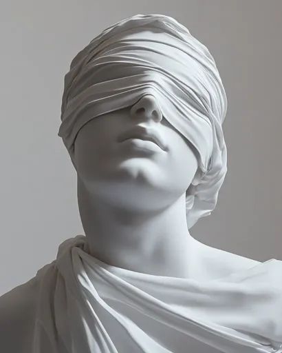 ↑↑↑ Larger size on website 🔸 A white marble bust of a woman with her eyes covered by a cloth blindfold. The bust is sculpted in a Blindfolded Woman, Cherub Art, Eyes Covered, Marble Bust, Figure Sketching, Eye Cover, Her Eyes, White Marble, Art Images