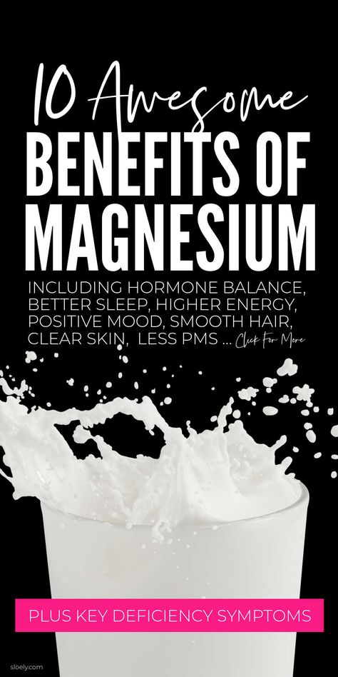 Health benefits of magnesium for sleep, energy, mood, hormone balance, skin, hair & period problems plus key magnesium deficiency symptoms & magnesium rich food to include in your diet. #magnesium #magnesiumbenefits #magnesiumdeficiency #magnesiumrichfood #vitamindeficiency Food Magnesium, Low Thyroid Remedies, Foods High In Magnesium, Benefits Of Magnesium, Thyroid Remedies, Magnesium Deficiency Symptoms, Deficiency Symptoms, Low Magnesium, Magnesium Rich Foods