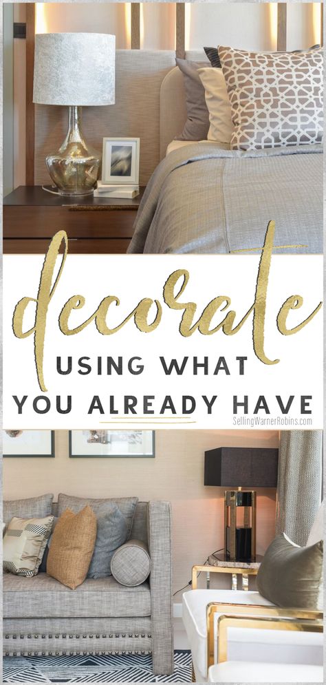 Easy Ways To Decorate Your Home, Decorate With What You Have, Decorating Tips For The Home, Simple Decorating Ideas For The Home, Side Table Styling Living Room, Use What You Have Decorating, Apartment Decor Studio, Thrifting Home, Apartment Essentials Checklist