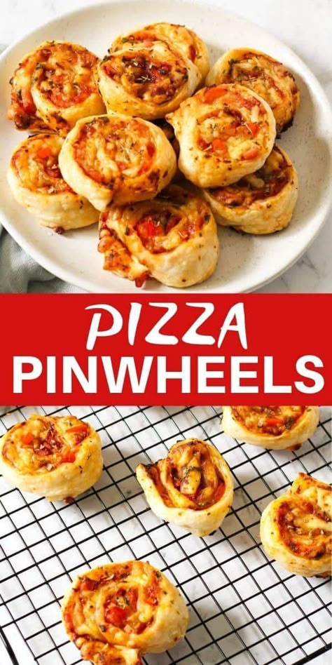 These pizza pinwheels are an absolute hit as an appetiser or a snack.  They're easy to prepare and simple to customise with your favourite ingredients.  They also freeze beautifully, so you can make ahead.  You'll want to make this irresistible pizza pinwheel recipe again and again.     #pizzapinwheels #pinwheels Pizza Pin Wheel Recipes, Pizza Pinwheel Recipes, Simple Savoury Snacks, Pastry Pinwheel Recipes, Pizza Pinwheels Puff Pastry, Savory Pinwheel Recipes, Puff Pastry Pinwheel Recipes, Puff Pastry Kids Recipes, Kids Pinwheels Roll Ups