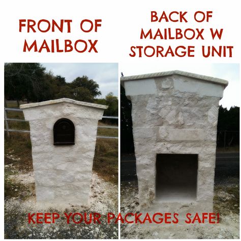 Drop Box Ideas, Farmhouse Mailboxes, Package Mailbox, Country Mailbox, Stone Mailbox, Entrance Gates Driveway, Brick Mailbox, Parcel Drop Box, Large Mailbox