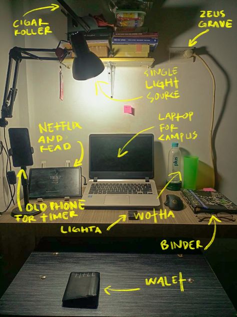 Desk Setup For Students, Desk Astethic, Laptop Desk Setup, Study Setup, Small Room Setup, Study Desk Organization, Craft Closet Organization, Dream Desk, Study Desk Decor