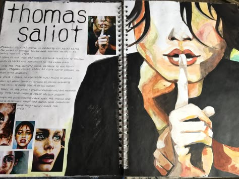 Thomas Saliot research homework year 12 fine art Art Gcse Artist Research Page Layout, Igcse Portfolio, Portrait Artist Research Page, Portrait Title Page Gcse, Art Folio Year 12, Gsce Artist Research Page, Artist Research Page Gcse Portraits, Studio Art Folio, Year 12 Art Folio