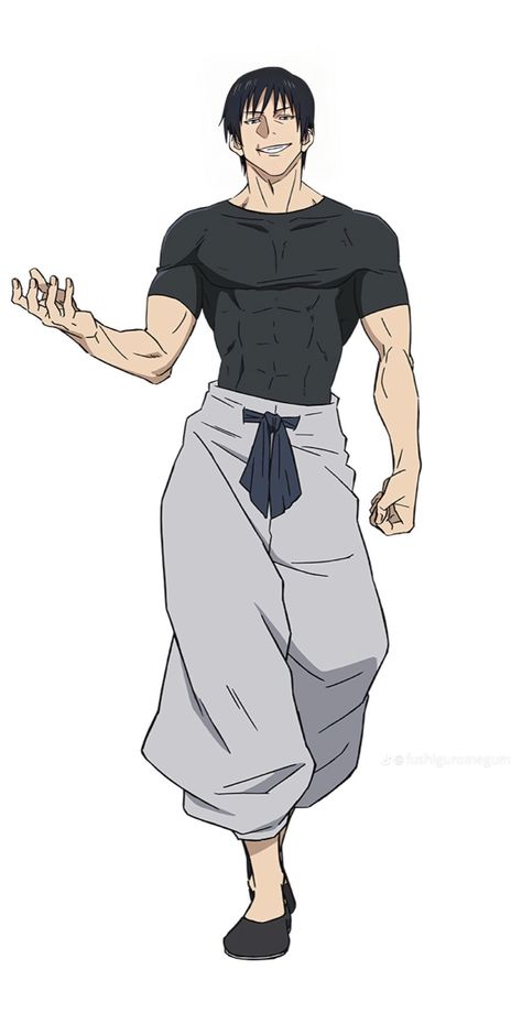 Toji Character Design, Toji Fushiguro Character Sheet, Toji Fushiguro Pose, Toji Fushiguro Body Pic, Toji Physique Wallpaper, Toji Fushiguro Physique Workout, Toji Fushiguro Design, Toji Outfit Jjk, Toji Fushiguro Body Physique