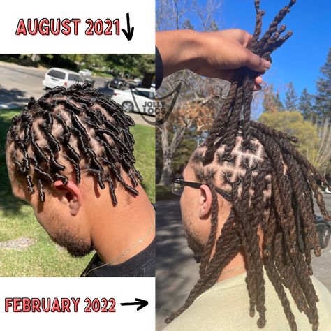 Dont throw away your locs! You might want them back one day!! • This is 100% his own hair, he realized he didnt want to go through the all the beginning stages of having locs, remembered he kept his old set of locs, and I had the honor of reattaching them! They are thriving til this day! #locs #menslocs #locreattachment #hair #blackmenshair #blackhairstyles #loctician #sacramento #california #healthylocs #starterlocs 100 Starter Locs, Starter Locs Styles Men, Stages Of Locs, Starter Locs Men, 100 Locs, Loc Styles For Men, Starter Locs, Sacramento California, Loc Styles