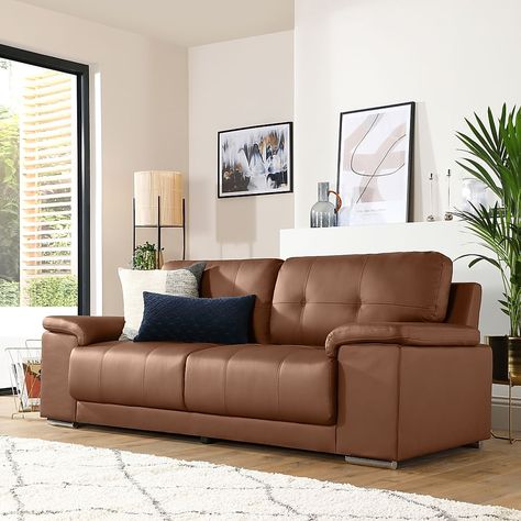 Tan Leather Sofa Living Room, Cream Fabric Sofa, Tan Leather Sofa, Black Corner Sofa, Fabric Chesterfield Sofa, Leather Sofa Living, Birdhouses Ideas, Tan Sofa, Tan Leather Sofas