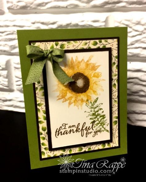 Fall Cards Handmade, Thanksgiving Cards Handmade, Fall Greeting Cards, Sunflower Cards, Daisy Cards, Thanksgiving Card, Birthday Cards Diy, Thanksgiving Cards, Stamping Up Cards