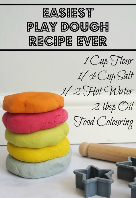 Easy Play Dough Recipe, Easy Playdough, Easy Play Dough, Easy Playdough Recipe, Kids Play Dough, Play Dough Recipe, Homemade Playdough Recipe, Playdough Recipe, Homemade Playdough