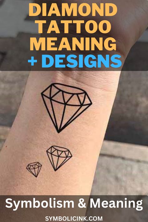 Diamond Tattoo Meaning Diamond In The Rough Tattoo Ideas, Gem Finger Tattoo, Diamond Wrist Tattoo, Tattoo Ideas Diamond, Diamond Tattoo Designs Men, Diamond Tattoos For Women, Diamond Hand Tattoo, Gem Tattoos For Women, Diamond Ring Tattoo