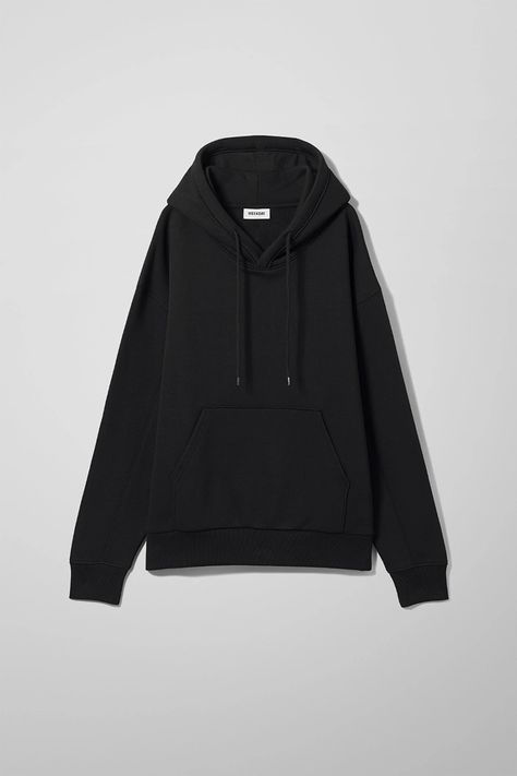 Alisa Hoodie - Black - Hoodies & sweatshirts - Weekday PL Swedish Street Style, Oversized Style, Sweatshirts Online, Comfy Fashion, Oversized Hoodie, Linen Clothes, Oversize Hoodie, Black Hoodie, Jean Coat