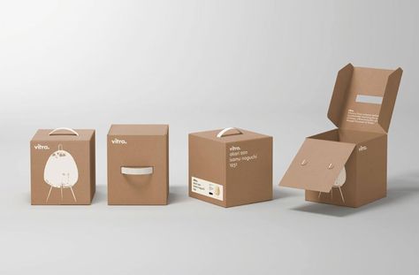 If you know Vitra, you know that the company doesn't mess around when it comes to design. The Swiss furniture company holds the license for a large selecti Desain Merek, Corrugated Packaging, Packaging Food, Toy Packaging, Eco Packaging, Furniture Packages, Craft Packaging, Isamu Noguchi, Food Box