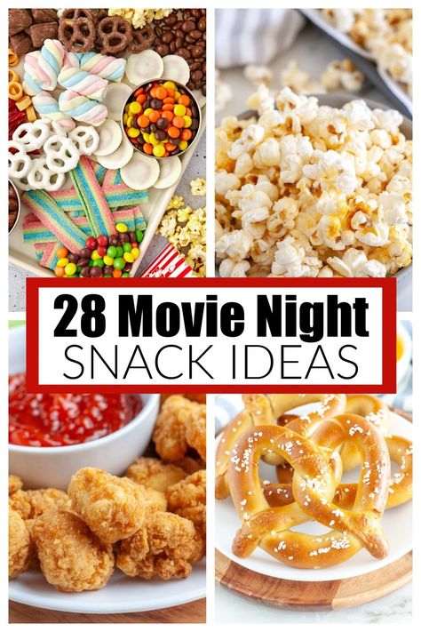 Movie Party Snack Ideas, Snacks For Movies At Home, Outdoor Movie Snack Ideas, Home Movie Snacks, Outdoor Movie Night Snack Ideas, Hosting Movie Night, Tv Snacks Movie Nights, Girl Movie Night Ideas, Family Movie Night Ideas Food Snacks