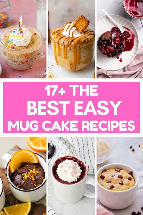 17 Best Mug Cake Recipes - Nourish Your Glow Single Serving Desserts, Mug Cake Recipes, Dessert In A Mug, Easy Mug Cake, Vanilla Mug Cakes, Light Dessert, Mug Cake Microwave, Mug Cakes, Single Serve Desserts