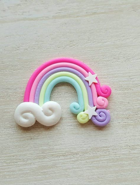 Unicorn Pasta, Fimo Kawaii, Clay Crafts For Kids, Clay Keychain, Unicorn Birthday Cake, Rainbow Stars, Polymer Clay Diy, Cute Polymer Clay, Clay Art Projects