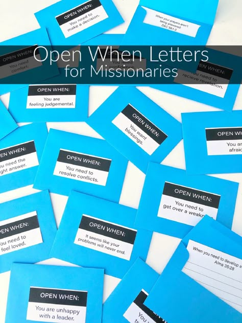 Notes For Missionaries, Open When Letters Christian, Mission Call Opening Party Ideas, Open When Letters For Missionaries, Lds Mission Farewell Party Ideas, Missionary Gifts Before They Leave, Gifts For Missionary Boyfriend, Things To Write To Boyfriend, Mission Call Opening Ideas