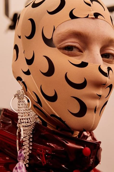 Marine Serre AW18 Paris fashion week backstage Fashion Week Backstage, Trend Board, Fashion Masks, Face Mask Fashion, Fashion Mask, Fashion Face Mask, Marine Serre, Break Out, Mask Design