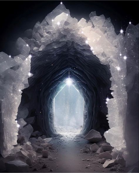 Dark Portal Art, 1212 Portal, Portal Aesthetic, Crystal Temple, Statue Aesthetic, Magical Portal, Crystal Forest, Mirror World, Magic Portal