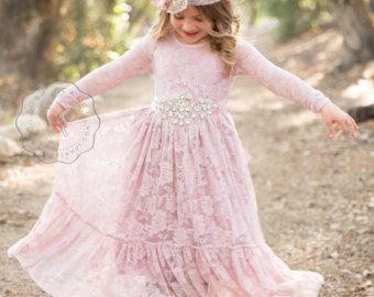 lace girl dress flower girl dress flower girl lace dresses Pink Girls Dress, Boho Toddler, Girls Dress Shop, Girls Lace Dress, Girls Dresses Online, Robes Vintage, First Communion Dress, Kids Party Dresses